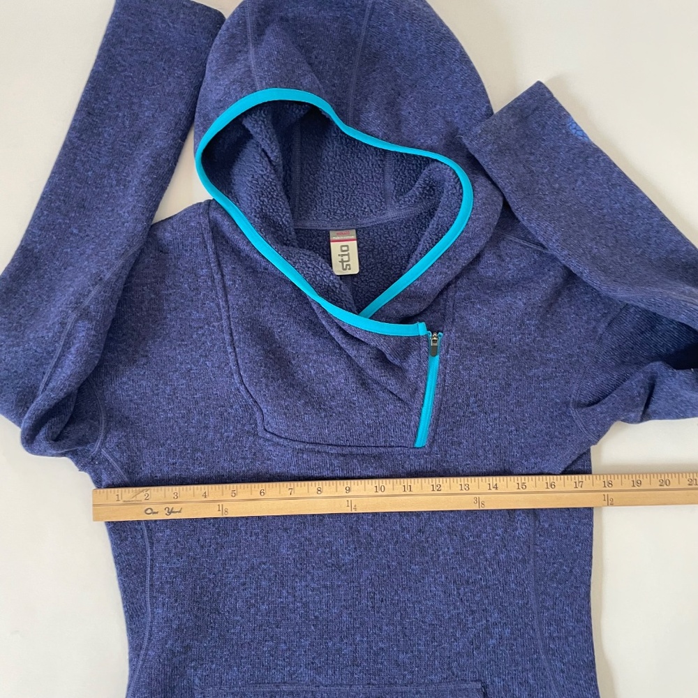 Stio Blue Fleece Hoodie Women’s Small, Pullover Outdoor Gorpcore Jacket - Picture 6 of 10